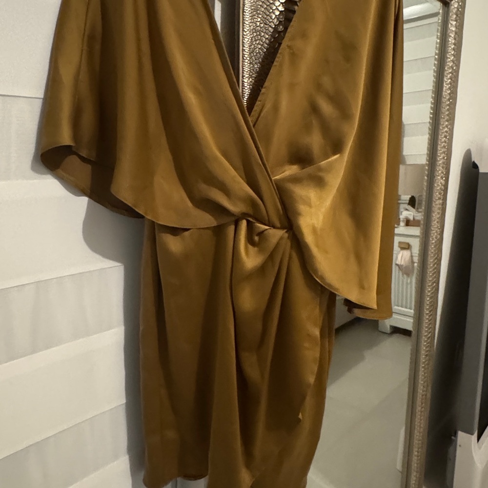 Elegant Brown Wrap Dress